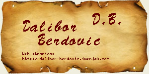 Dalibor Berdović vizit kartica